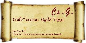 Csócsics Györgyi névjegykártya