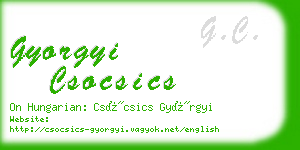 gyorgyi csocsics business card